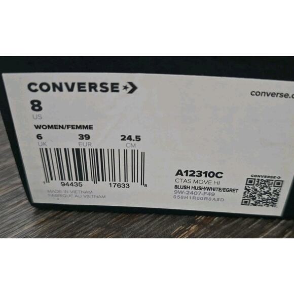 Converse Chuck Taylor All Star Move Platform Sneakers Women's Size 8 Pink Blush - Picture 8 of 8